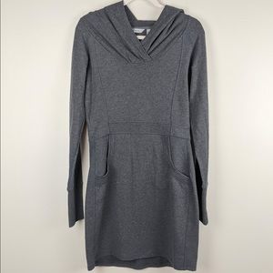 Athleta Gray Hooded Dress Cotton Blend